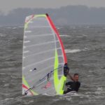 Chris windsurfing